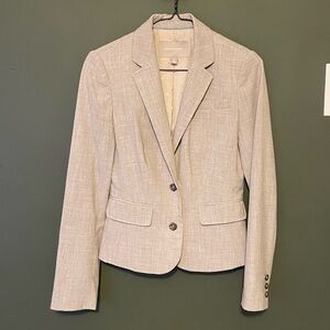 Banana Republic Women’s Light Beige Crosshatch Blazer Size 0